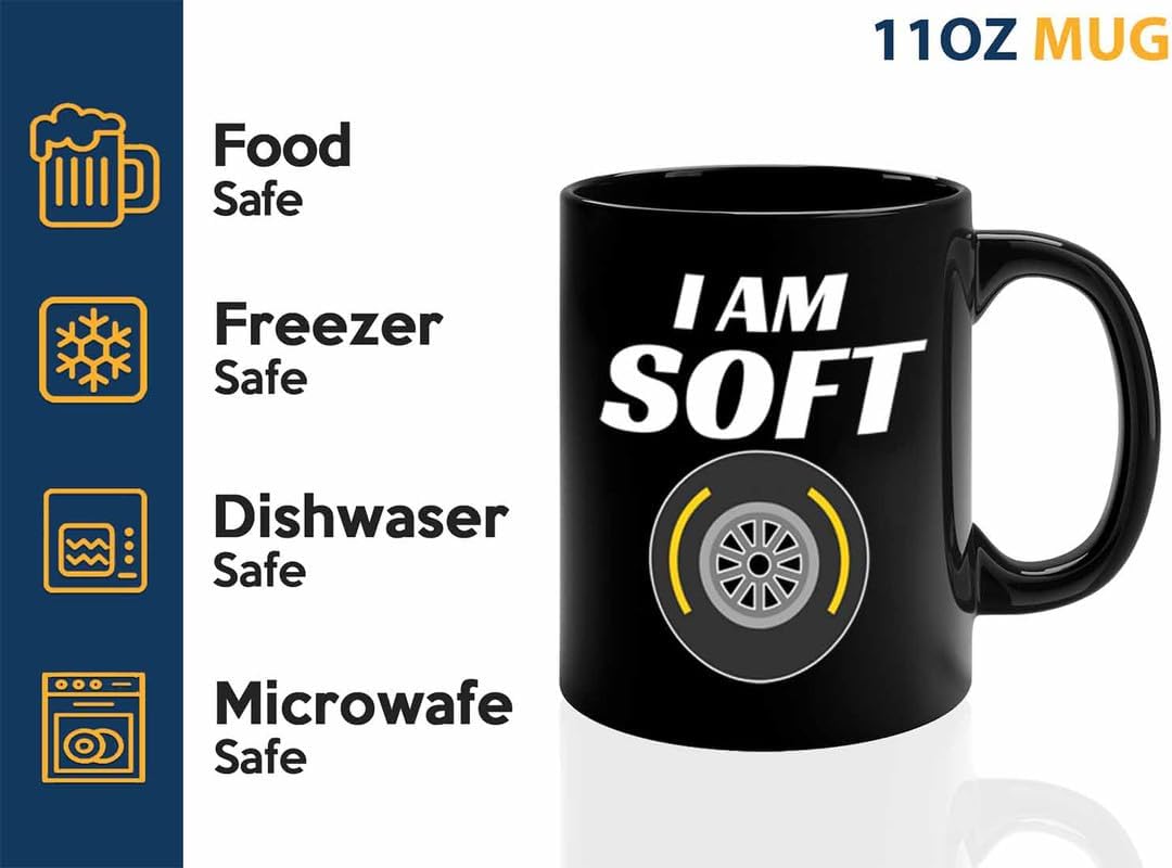 Racer Coffee Mug 11oz Black – I’m Soft – Fuel Speed Racer Car Guys Circuit Automotive Racing Boy Gifts For Him Dad Men Boyfriend