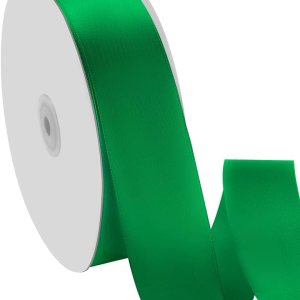 Quhora Cinta de satén de 1-12 pulgadas x 100 yardas, cinta ancha verde seda con carrete, ideal para envolver regalos, ramos florales, manualidades, Quhora Cinta de satén de 1-12 pulgadas x 100 yardas, cinta ancha verde seda con carrete, ideal para envolver regalos, ramos florales, manualidades,