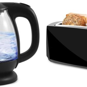 Elite Gourmet EKT1001B – Tetera eléctrica de vidrio sin BPA de 1 litro, inalámbrica de 360, LED azul interior + tostadora de 4 rebanadas ECT4829B# Elite Gourmet EKT1001B – Tetera eléctrica de vidrio sin BPA de 1 litro, inalámbrica de 360, LED azul interior + tostadora de 4 rebanadas ECT4829B#