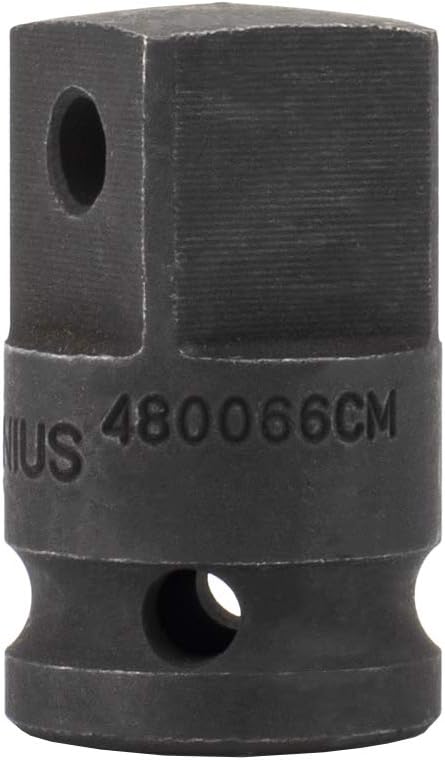 Genius Tools Adaptador de impacto Dr. 12″ F × 34″ M con orificio para pasador (CR-Mo) – 480066CM