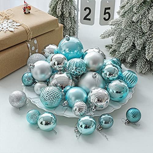 YYCRAFT Adornos de bola de Navidad de 34 quilates de 1.2 pulgadas para árbol de Navidad, decoraciones de Navidad, ganchos inastillables incluidos