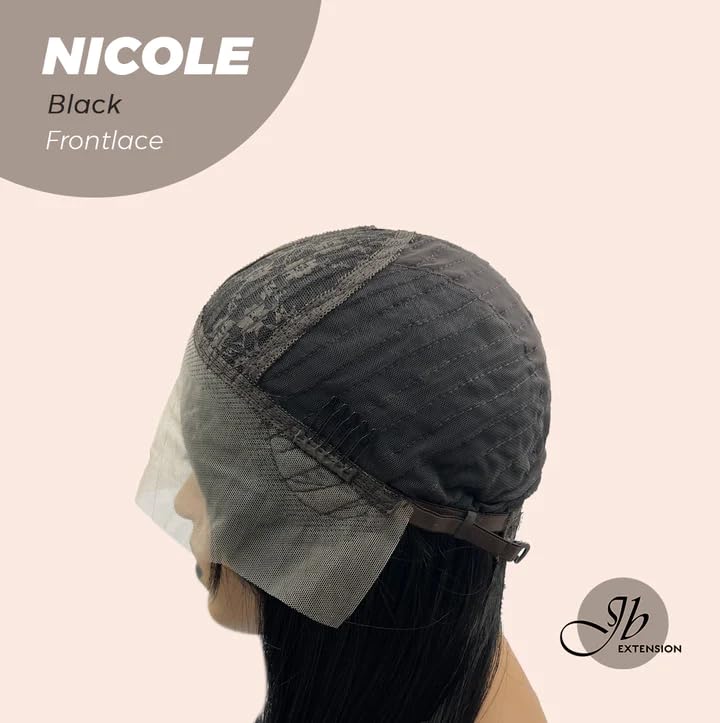NICOLE – Peluca de encaje frontal, pelucas largas y rizadas negras para mujer, pelucas sintéticas naturales para uso diario (pelucas de cabello
