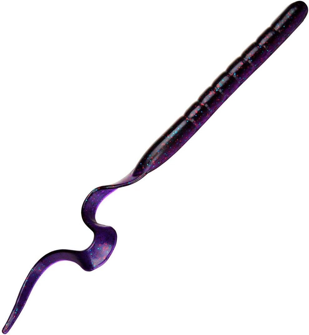 Charlie’s Worms Señuelos artificiales de cebo de pesca de 10 pulgadas con cola de cinta, para agua dulce y salada, con bajo suave, perfumado,