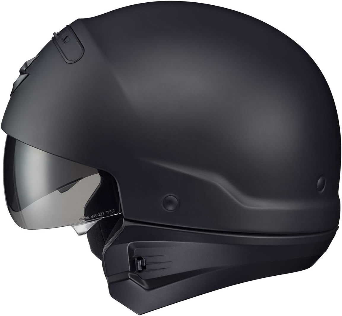 ScorpionEXO Covert – Casco de motocicleta de cara abierta, media carcasa, modo 34, cubierta de boca intercambiable, aprobado por DOT, unisex para