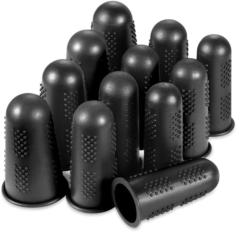Protectores de dedos, 12 piezas, protectores de dedos de silicona, 3 tamaños, protectores de dedos de goma, puntas de protección, almohadillas para