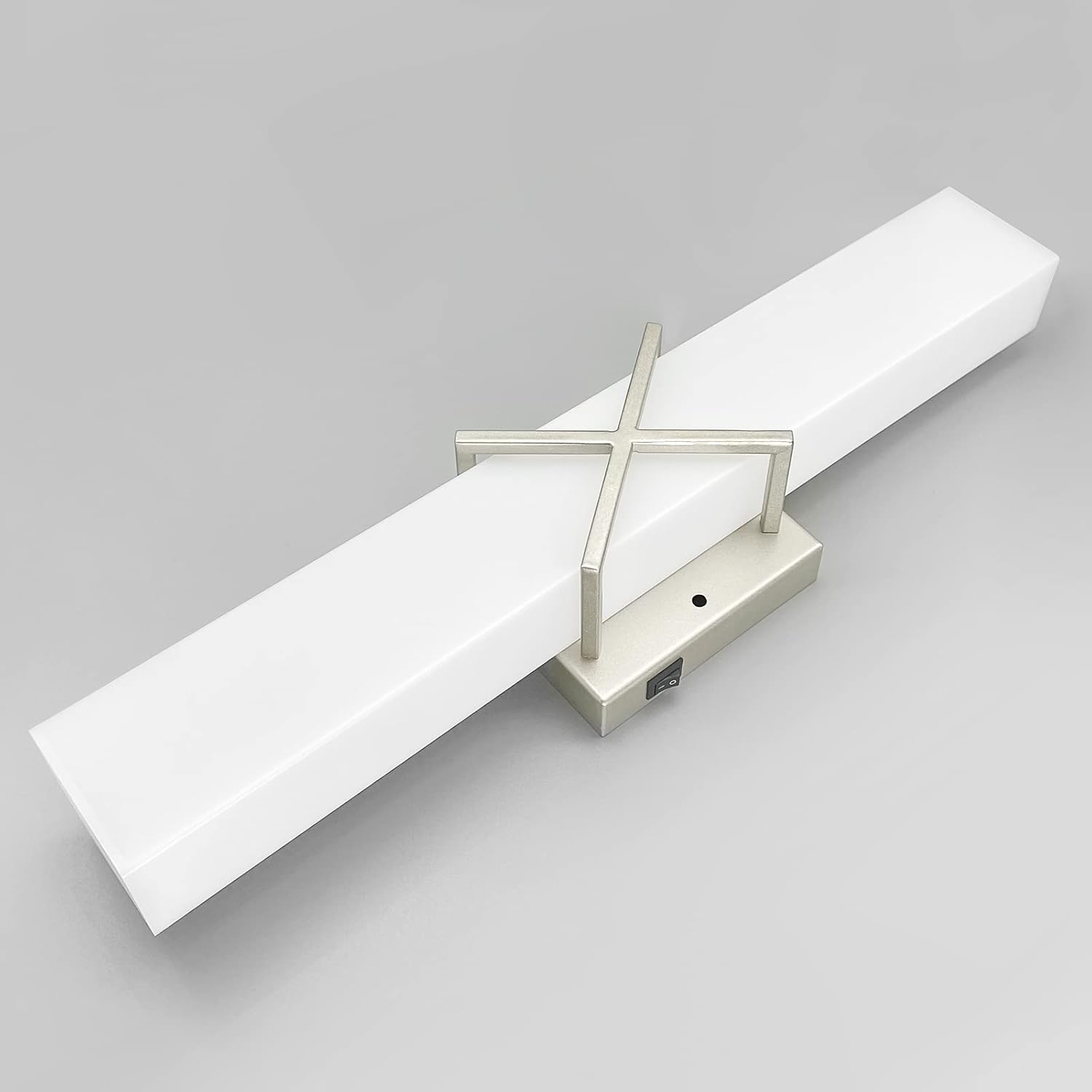 Dream lighting Lámpara LED de 12 V, lámpara de pared con interruptor, acabado plateado champán, 3500 K, 15 pulgadas