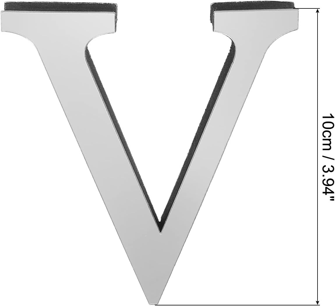 PATIKIL Adhesivos de pared de acrílico 3D con letras V autoadhesivas para decoración del hogar, letrero artístico, para bricolaje, decoración del