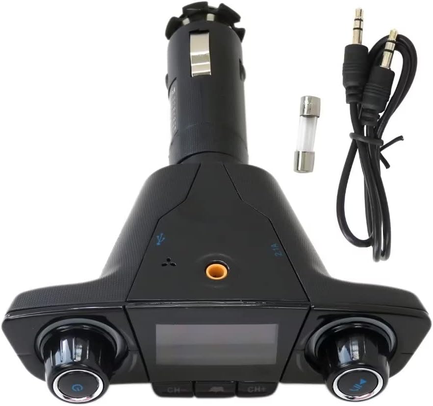 Bluetooth inalámbrico coche transmisor FM reproductor de MP3 manos libres kit adaptador de radio USB cargador soporte AUX puerto 5V 2.1A puerto USB