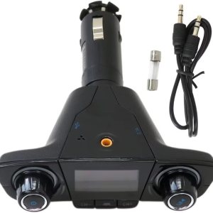 Bluetooth inalámbrico coche transmisor FM reproductor de MP3 manos libres kit adaptador de radio USB cargador soporte AUX puerto 5V 2.1A puerto USB Bluetooth inalámbrico coche transmisor FM reproductor de MP3 manos libres kit adaptador de radio USB cargador soporte AUX puerto 5V 2.1A puerto USB