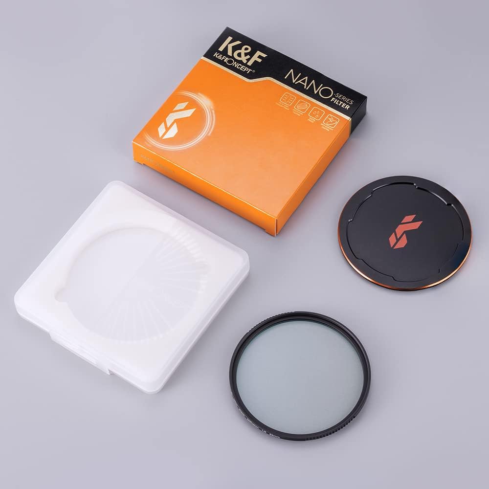 K&F Concept Kit de filtro de niebla de difusión negra de 3.031 in (filtro de difusión negra 18 + tapa de lente) filtro de efecto cinematográfico