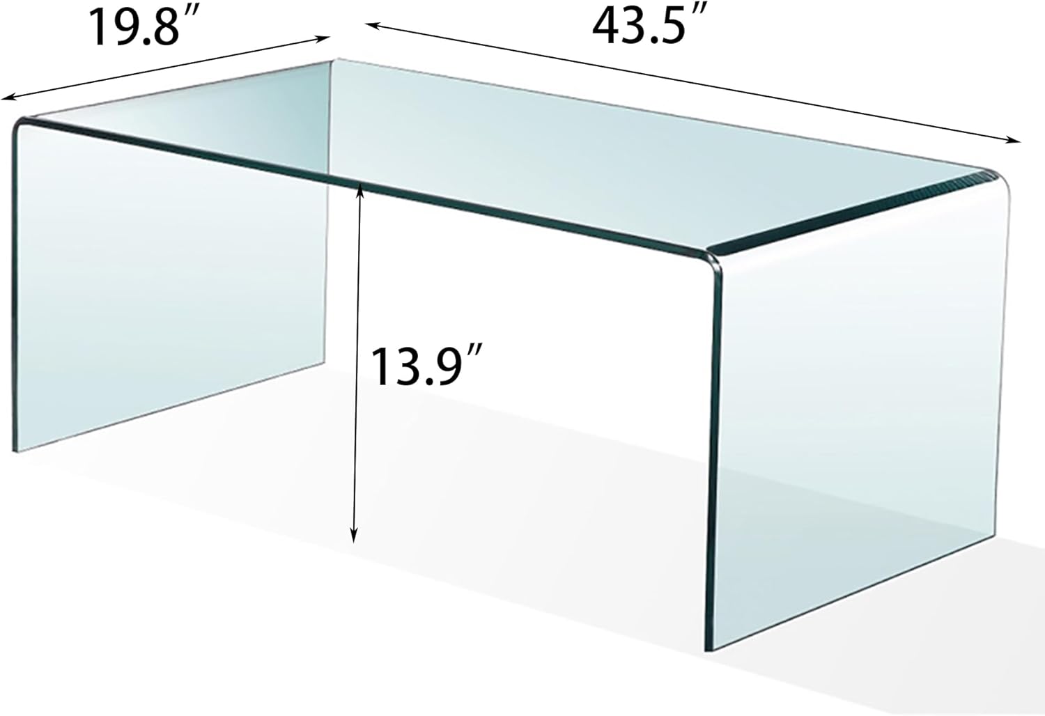 Mesa de centro de vidrio templado, mesa de centro moderna transparente transparente en forma de n y elegancia moderna para tu sala de estar, hogar y