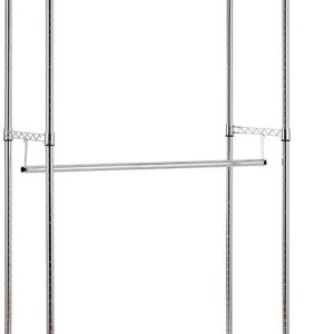 Estante organizador de doble barra para colgar ropa, armario rodante, estante de metal independiente para colgar ropa, organizador de ropa con Estante organizador de doble barra para colgar ropa, armario rodante, estante de metal independiente para colgar ropa, organizador de ropa con