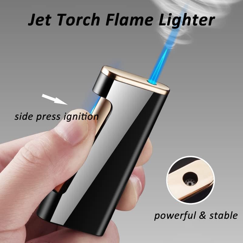 Encendedores de llama de cigarrillos delgados con esfera de llama ajustable, encendedor recargable de butano, gran regalo para hombres, cumpleaños,