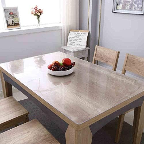 ZHANGQINGXIU Mantel transparente de plástico transparente para mesa, mantel de PVC, alfombrilla de vinilo, fácil de limpiar, impermeable, lavable,