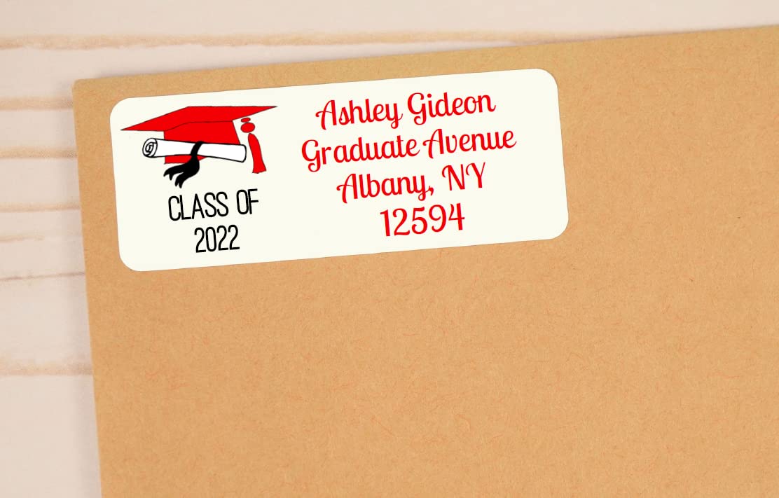 Personalized Graduation Return Address Labels, Great for Announcements and Thank You Cards, 30 labels, GRD402, STICKERS ONLY )