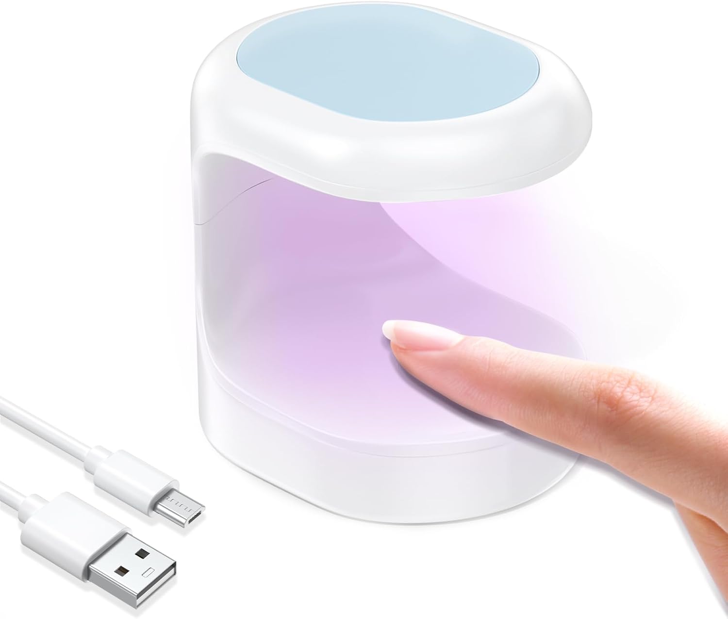 Luz UV para uñas, mini luz de curado de uñas, secador de uñas USB para secado rápido, lámpara de uñas LED UV de 16 W para uñas de gel, secador de