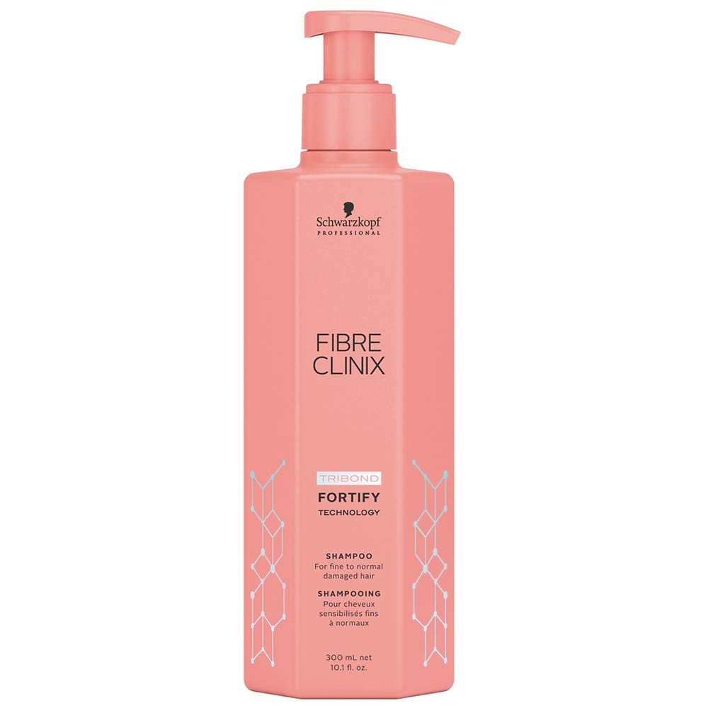 M Hair Designs Fibre Clinix Fortify Shampoo 10.1 oz, acondicionador 8.5 oz, tratamiento 8.5 oz peine desenredante (paquete de 4 artículos)
