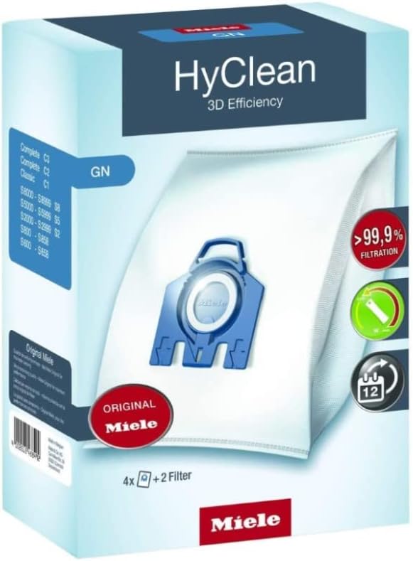 Bolsas para aspiradora, eficacia en3DHyClean tipo GN de Miele