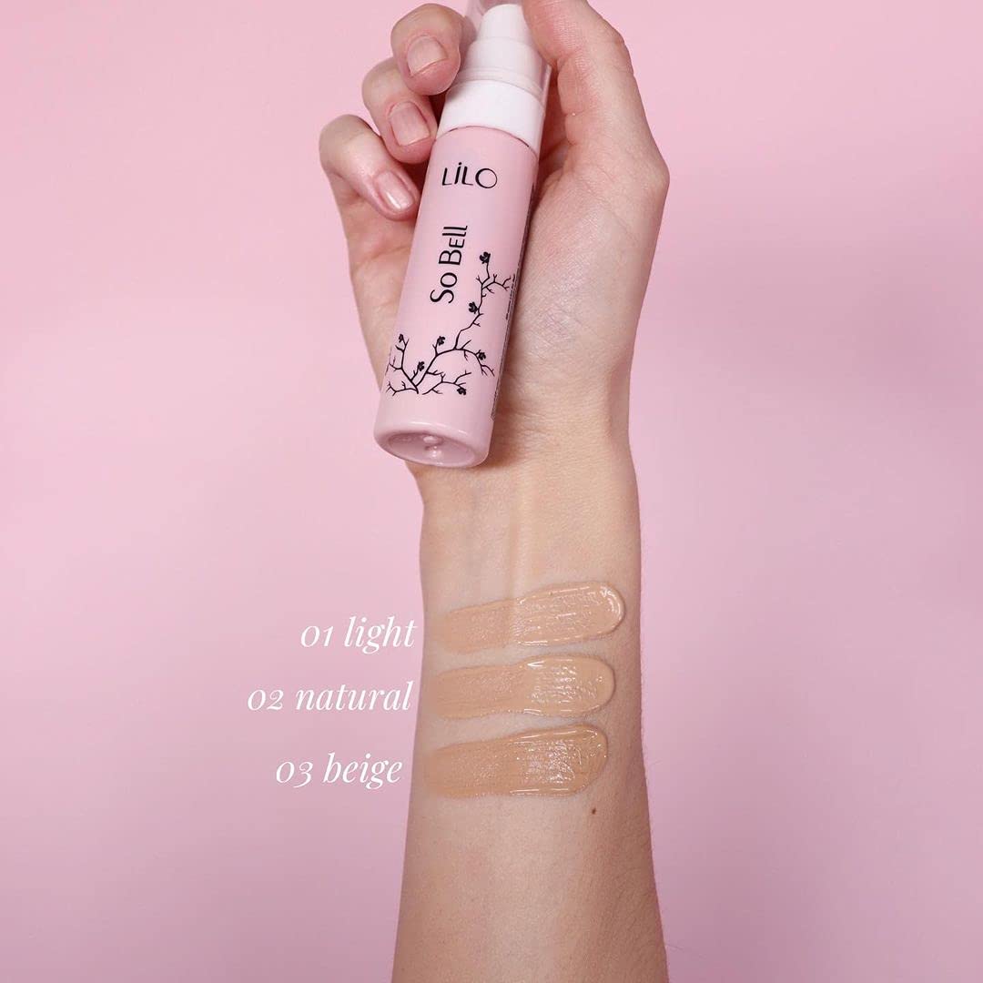 LiLo Base hidratante tintada de larga duración BB-Cream So Bell para todo tipo de piel, con D-pantenol, ácido hialurónico, extracto de flor de