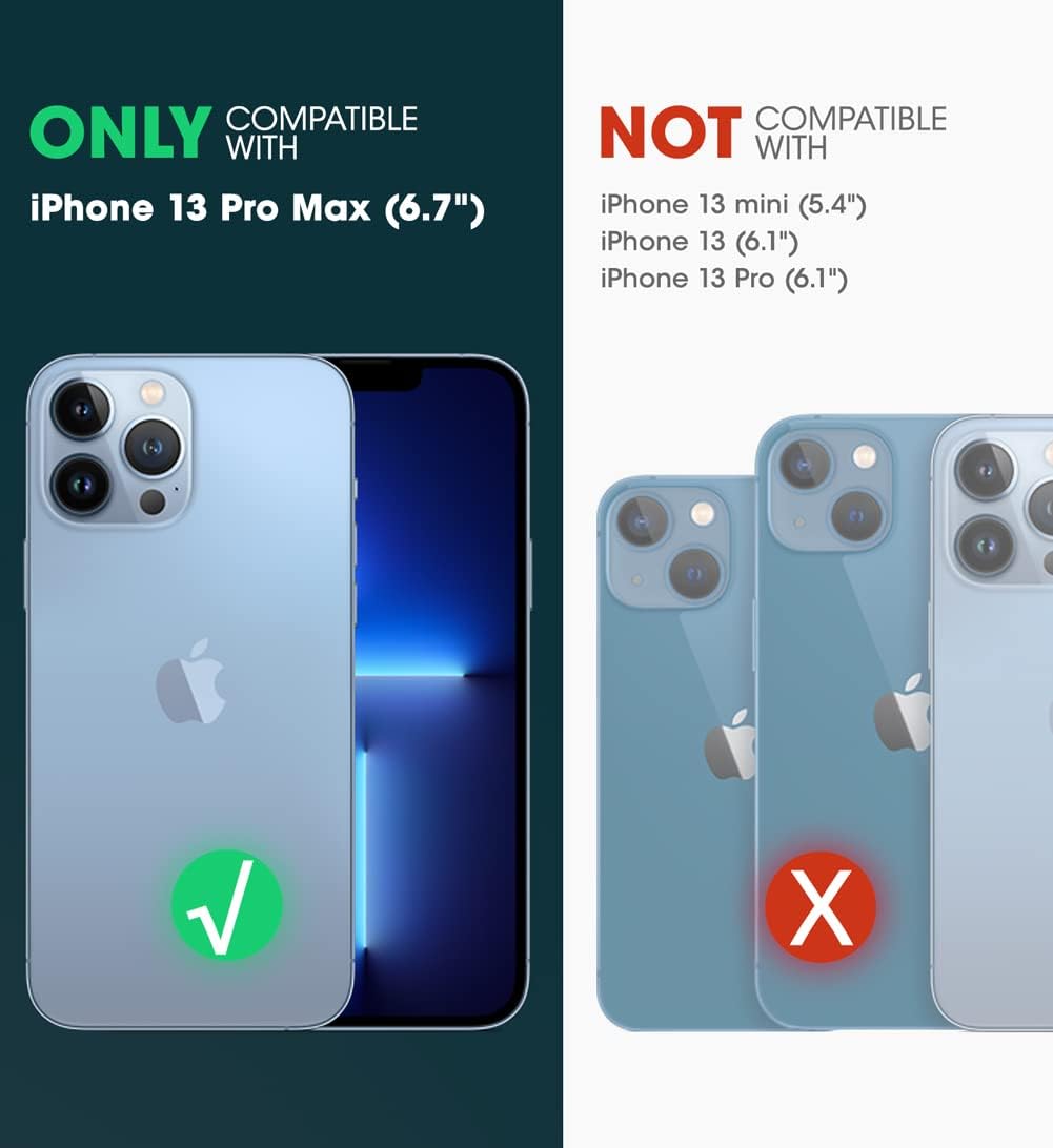 SUPCASE Funda para iPhone 13 Pro Max (borde de escarabajo de unicornio), protección de grado militar antiarañazos marco delgado transparente a