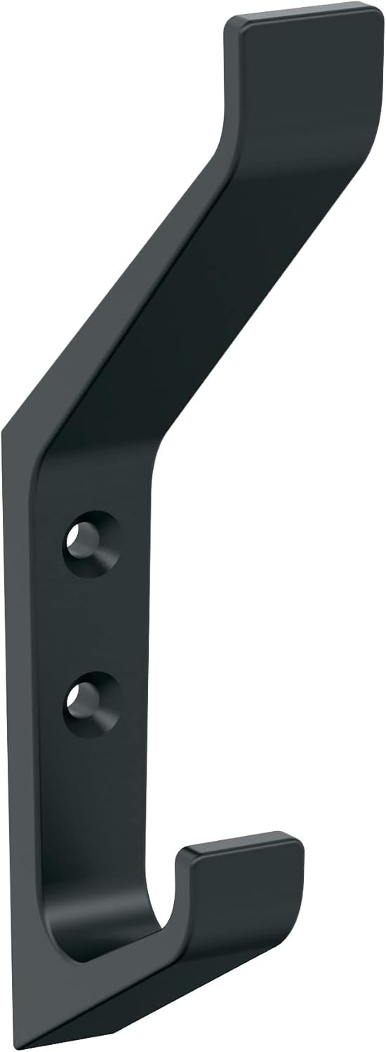 Amerock H37003MB  Gancho decorativo de pared Emerge de doble punta, gancho negro mate para abrigos, sombreros, mochilas, bolsas  Ganchos para baño,
