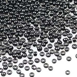 Tamaño 120 – Cuentas de semillas de vidrio para manualidades de 0.079 in, cuentas negras para fabricación de joyas (en total alrededor de 3.53 Tamaño 120 – Cuentas de semillas de vidrio para manualidades de 0.079 in, cuentas negras para fabricación de joyas (en total alrededor de 3.53