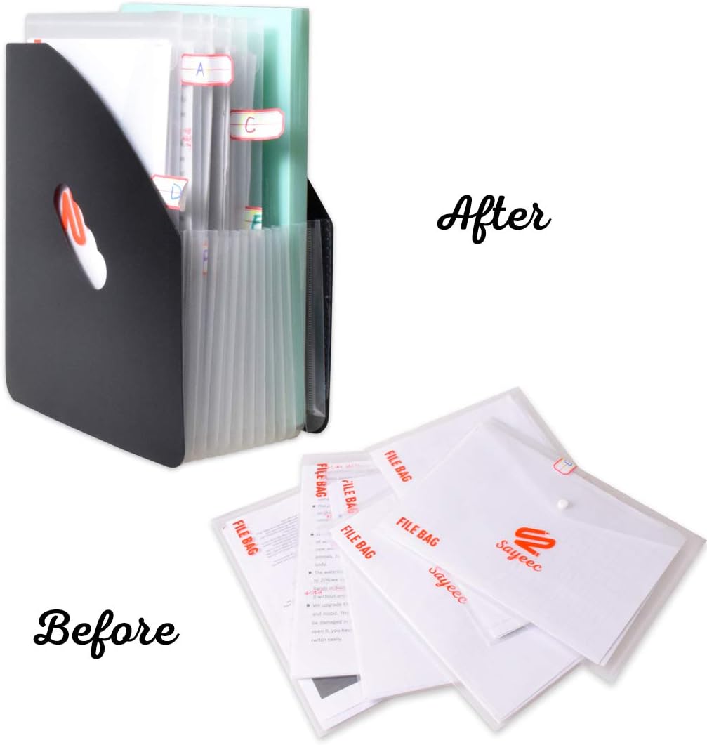 SAYEEC Archivador expandible con diseño de arco iris, tamaño A4, vertical, mini organizador de archivos, cesta de revista, escritorio, 13 bolsillos,