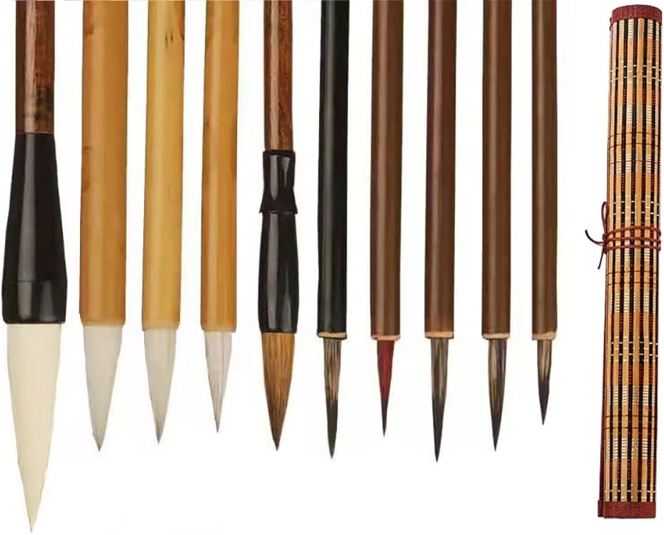 Juego de pinceles de caligrafía china, pinceles de acuarela premium con soporte de bambú enrollable, ideal para Kanji, Sumi japonés, pintura,