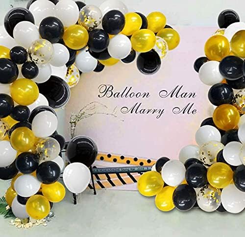 Desde 100 piezas de guirnaldas de globo amarillo kit blanco metálico dorado látex Globos para boda fiesta de verano niños decoraciones de cumpleaños