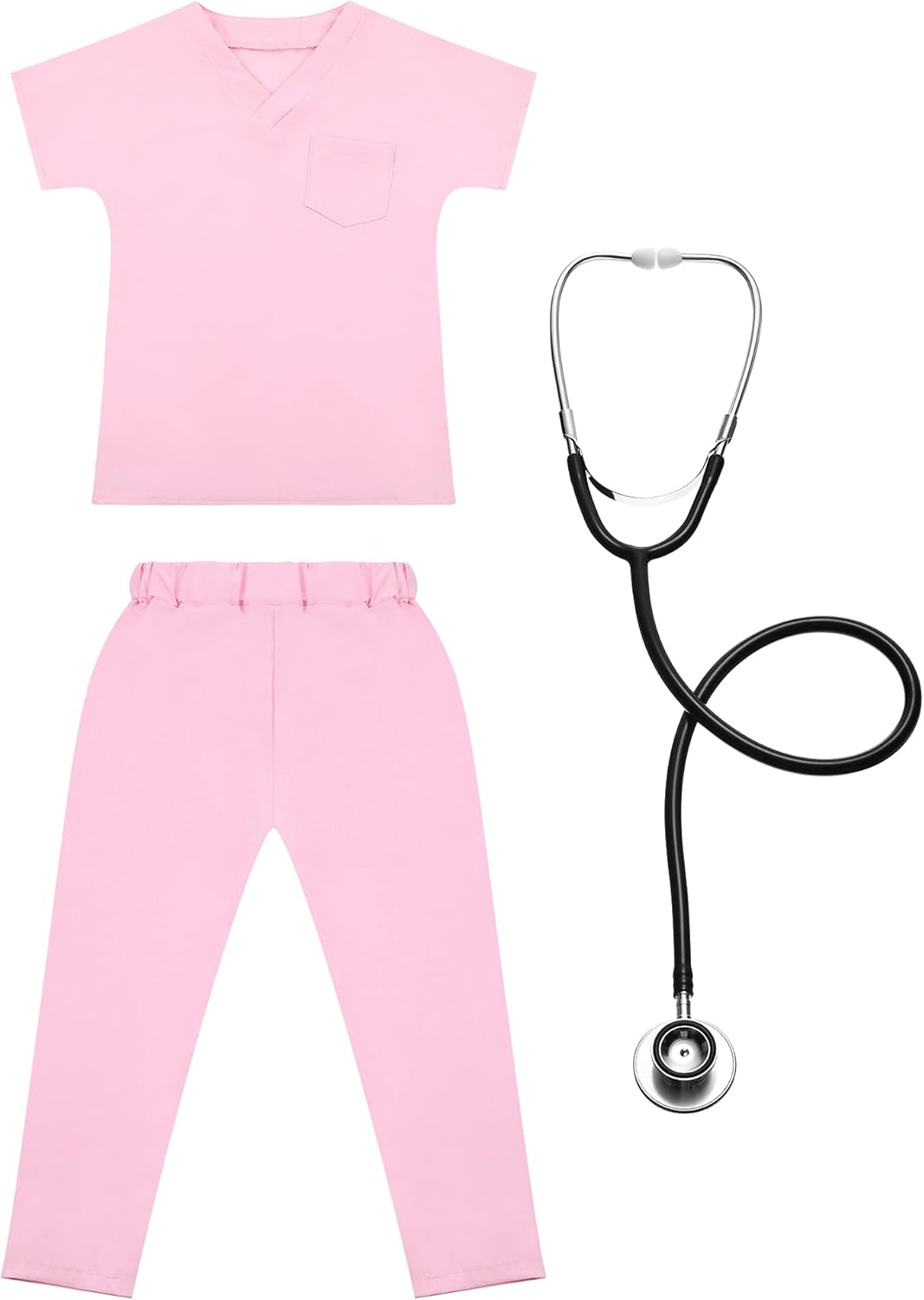 Zhanmai Conjunto de uniforme médico, disfraz de juego de simulación con juguete de juego de rol para Halloween