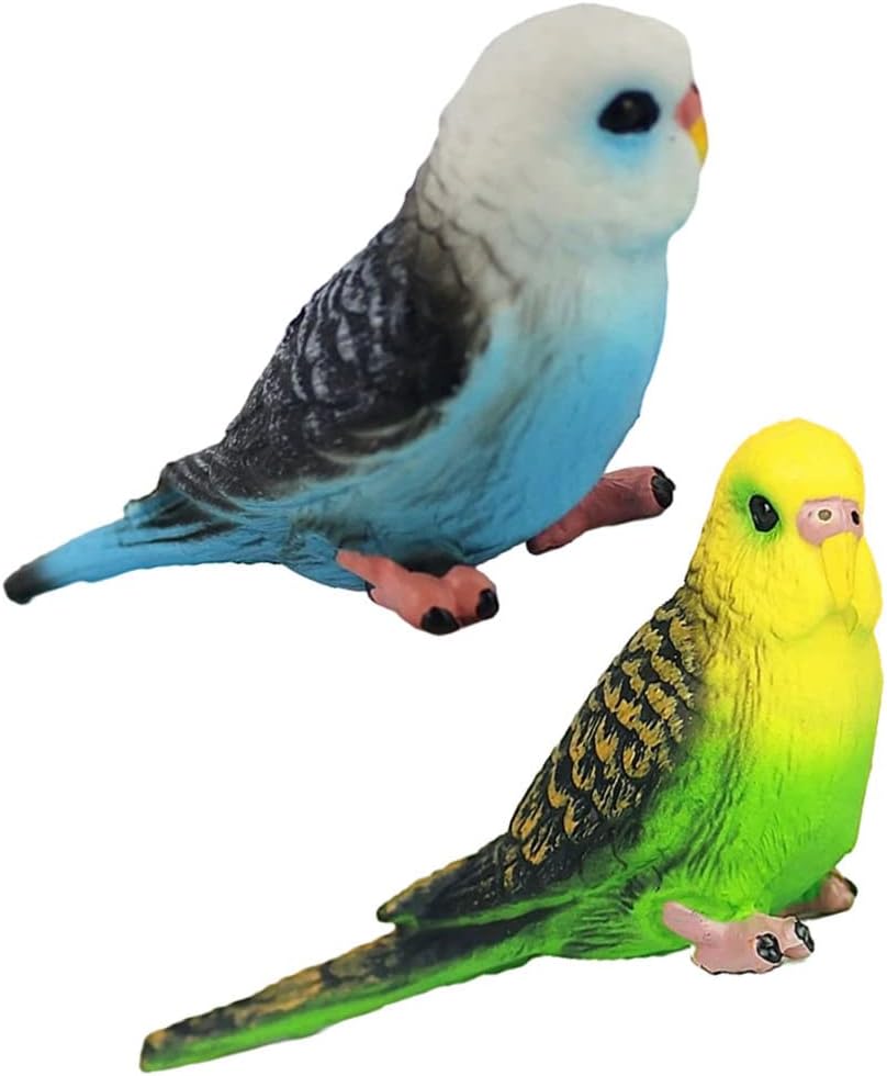 Toyvian 2 piezas de simulación de loro grande de peluche de loro césped ornamento artificial pájaros falsos selva decoraciones de Navidad juguetes