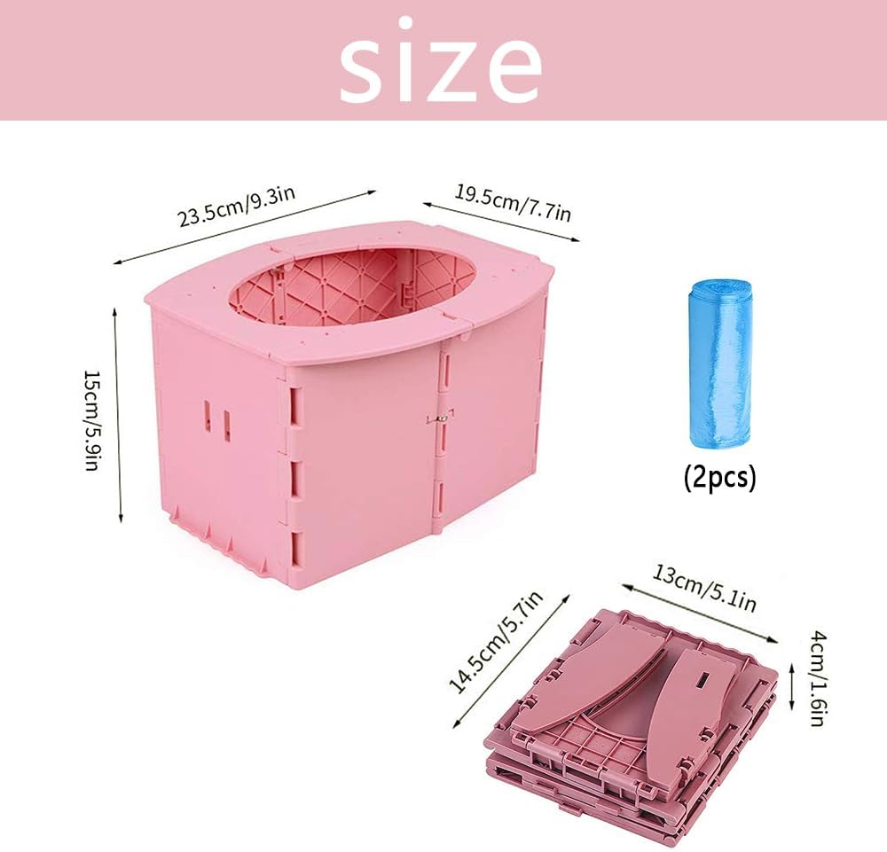 Orinal de viaje para niños, orinal portátil para viajes de niños pequeños, inodoro plegable portátil reutilizable para niños pequeños, asiento de
