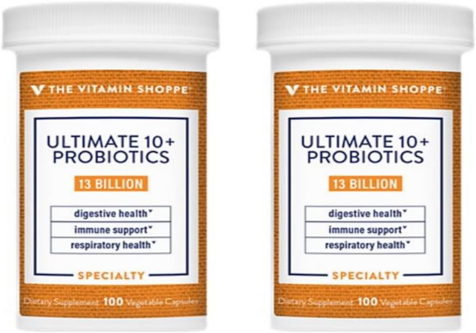 Vitamin Shoppe Ultimate 10+ Probióticos, apoyo inmunológico, salud digestiva y respiratoria, 13 mil millones de UFC (100 cápsulas vegetales)