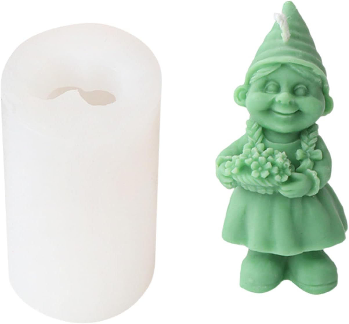 Molde de silicona de gnomo de Navidad 3D, molde de resina epoxi enana, molde de fundición para manualidades, para hacer adornos de gnomos de velas