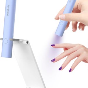 Luz UV para uñas de gel, mini lámpara LED U V de mano con soporte, secador de uñas portátil recargable USB inalámbrico, luz de uñas con 2 Luz UV para uñas de gel, mini lámpara LED U V de mano con soporte, secador de uñas portátil recargable USB inalámbrico, luz de uñas con 2