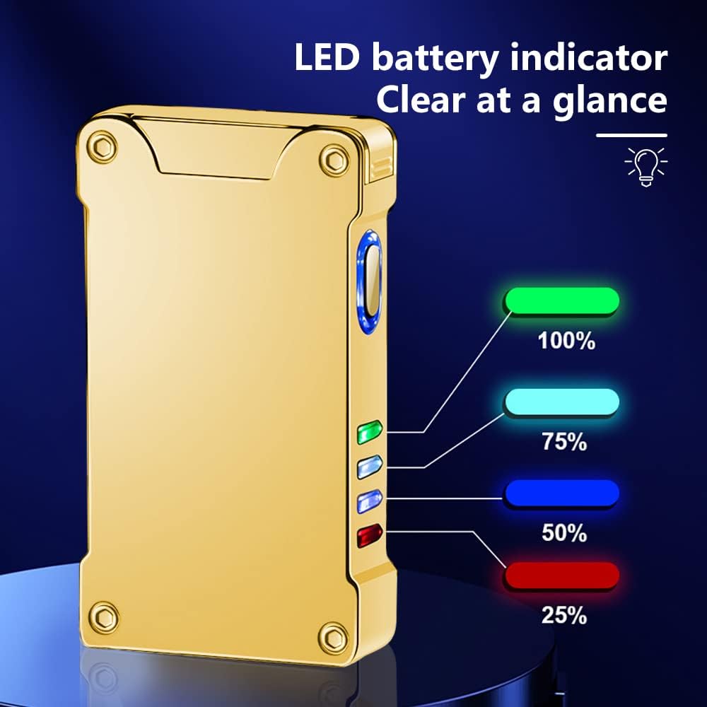 GADATOP Encendedor a prueba de viento, encendedor eléctrico de doble arco, encendedor USB recargable con proyección de plasma sin llama con