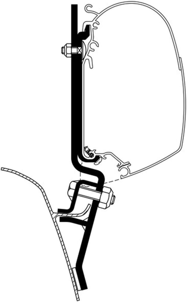 Thule Adaptador Vw T2 (para uso con toldos de montaje directo), negroplateado