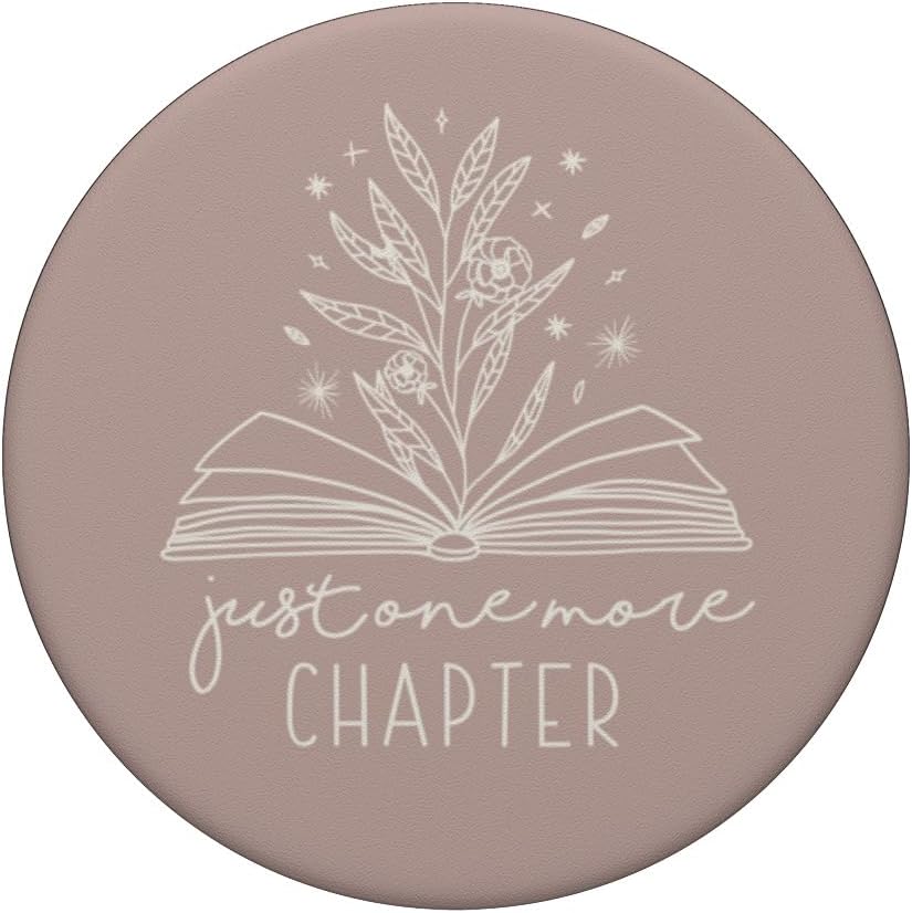 Just One More Chapter – Amante de los libros florales (rosa topo) PopSockets estándar PopGrip