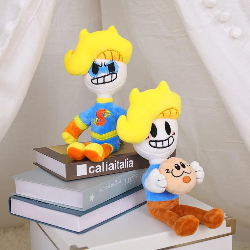 Peluche de pelo amarillo 2024 para niños, de Bryson y Jamón, figura de peluche, juguetes de peluche de anime de dibujos animados para regalos de