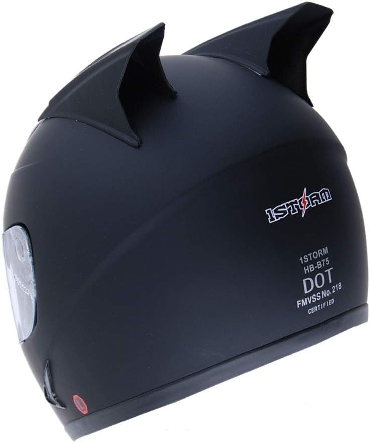 1Storm – Casco completo con alas y cuernos para motocicleta