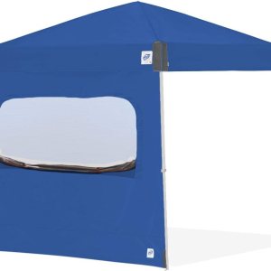 E-Z UP Pared lateral individual con ventana mosquitera, se adapta a patas en ángulo de 12 pies, accesorio de clip de armadura, azul rey E-Z UP Pared lateral individual con ventana mosquitera, se adapta a patas en ángulo de 12 pies, accesorio de clip de armadura, azul rey
