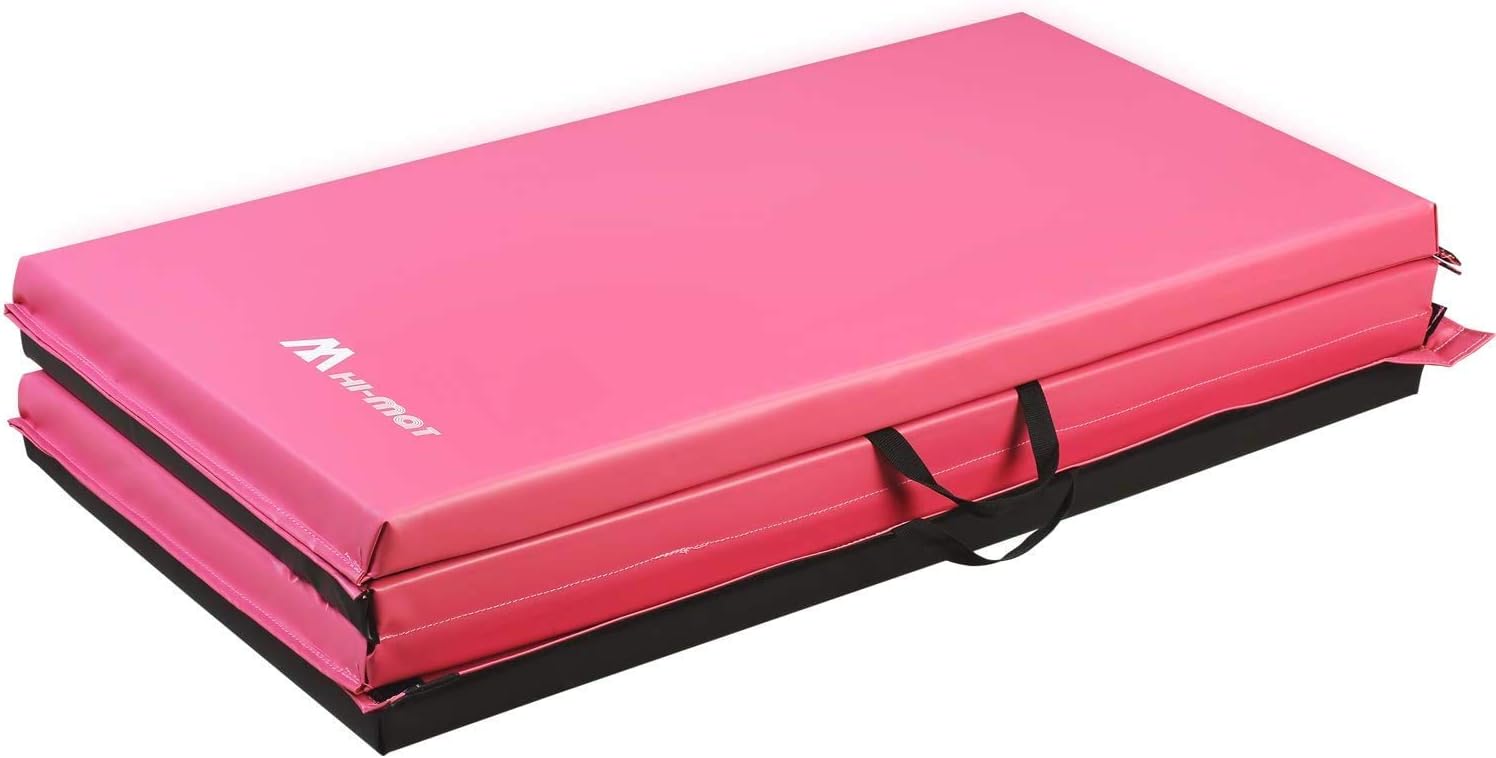 M HI-Mat – Esterilla de gimnasia para el hogar, gimnasia para tumbar, estera para niños, plegable con asa