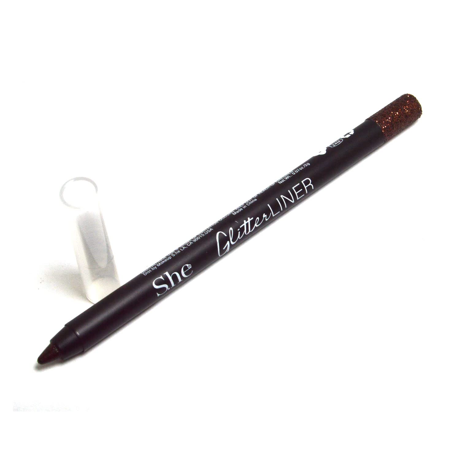 Makeup She Pick 1 color de delineador de ojos delineador de ojos de gel con purpurina y lápiz de cejas brillante + bolsa con cremallera gratis