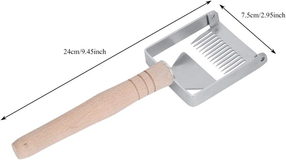 TOPINCN Miel destaponamiento raspador acero inoxidable panal miel tenedor cuchillo Uncapper apicultura herramienta raspador colmena mango de madera