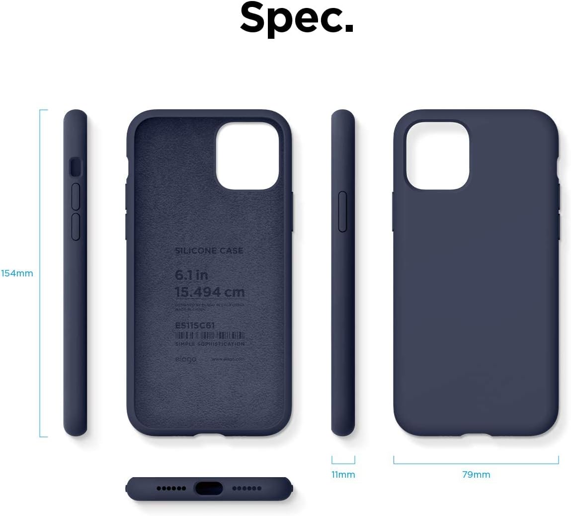 elago – Funda de silicona para iPhone 11 Color, silicona líquida prémium, borde elevado (protección de pantalla y cámara), estructura de 3 capas,