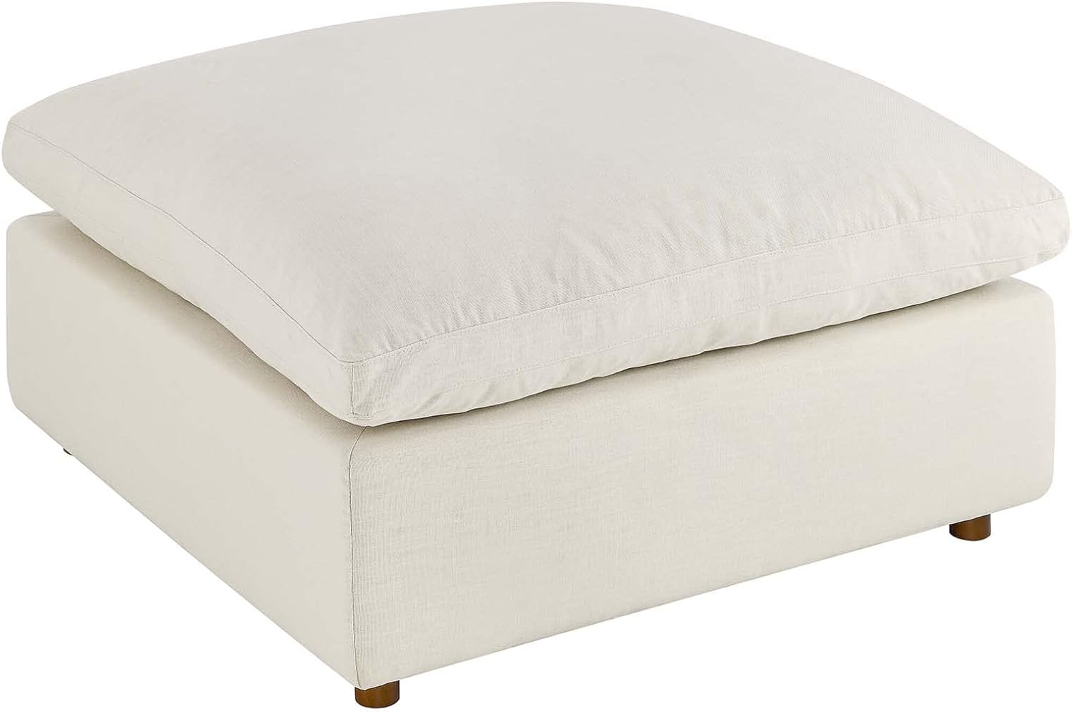 Modway Sofá modular Commix Sofá seccional tapizado con relleno de plumón otomano en beige claro