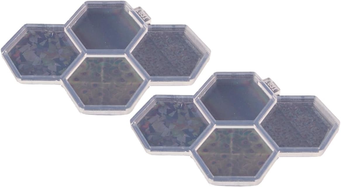 2 moldes de resina hexagonal de 1.7 pulgadas, molde de silicona epoxi para carrete de insignias, diseño holográfico de bricolaje