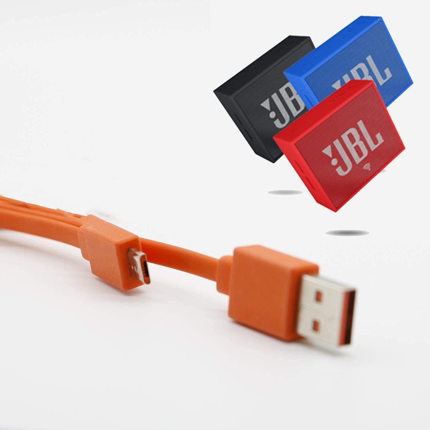 Cable de carga de carga rápida USB para auriculares inalámbricos Bluetooth altavoz auricular – 0.65 pies y naranja