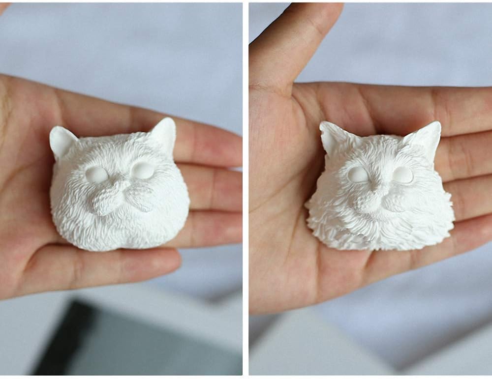 Set of 2 Pet Cat Silicone Resin Molds, British Shorthair & Ragdoll Cat Kitty Chocolate Candy Fondant Mold Cake Decorating Tool Making Candle Soap