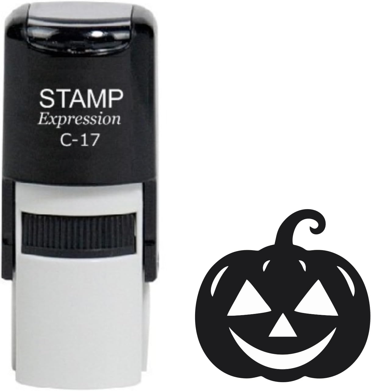 Jack-o’-Lantern – Sello de goma autoentintado de calabaza de Halloween – Tinta negra (A-60023)